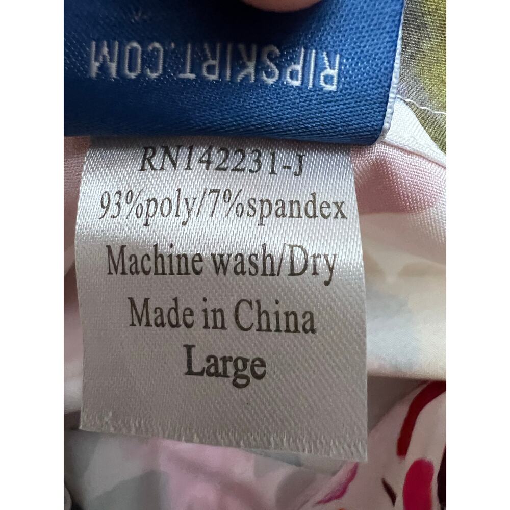 RIPSKIRT Wildflower Watercolor Colorful Floral Wrap Skirt Sz L Vacation Coquette - Picture 4 of 7